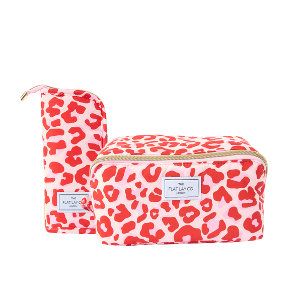 Box Bag & Brush Case Bundle - Pink Leopard