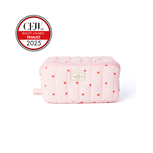 Marshmallow Box Bag & Brush Case Bundle - Sweet Pink Hearts