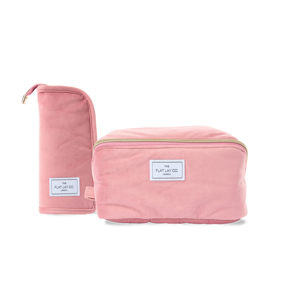 Box Bag & Brush Case Bundle - Pink Velvet