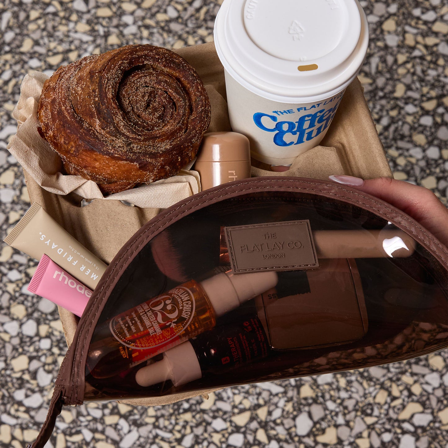 Jelly Lunar Flat Lay Makeup Pouch - Espresso