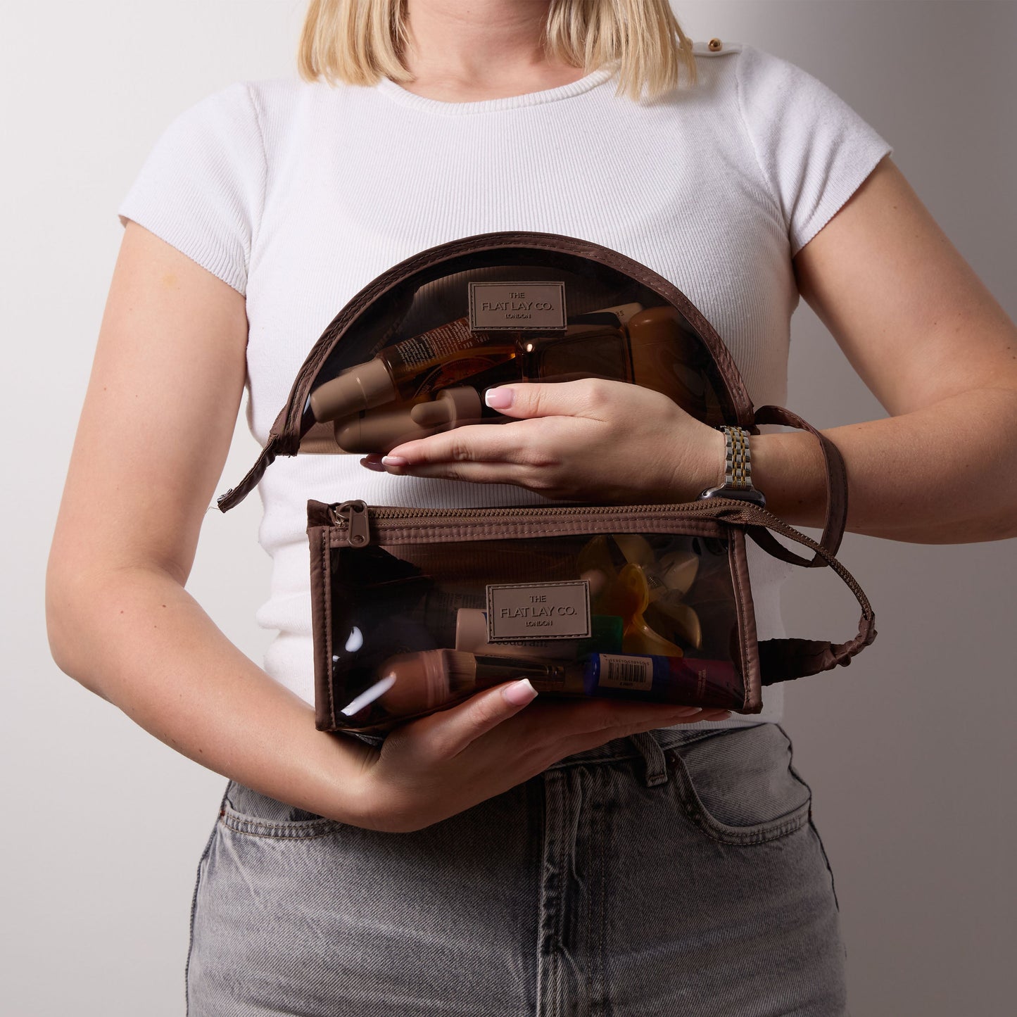 Jelly Flat Lay Makeup Box Bag - Espresso