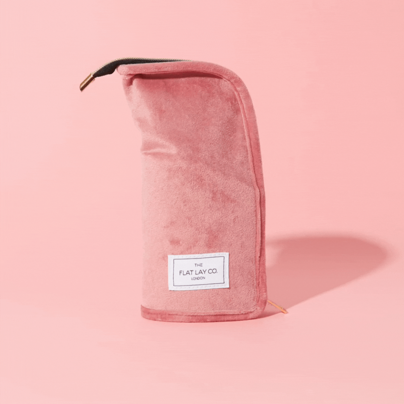 Pink Velvet Standing Brush Case and Pot