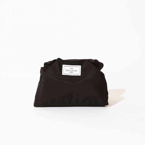 Drawstring Flat Lay Makeup Bag - Classic Black