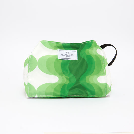 Vibey Green Full Size Flat Lay Makeup Bag