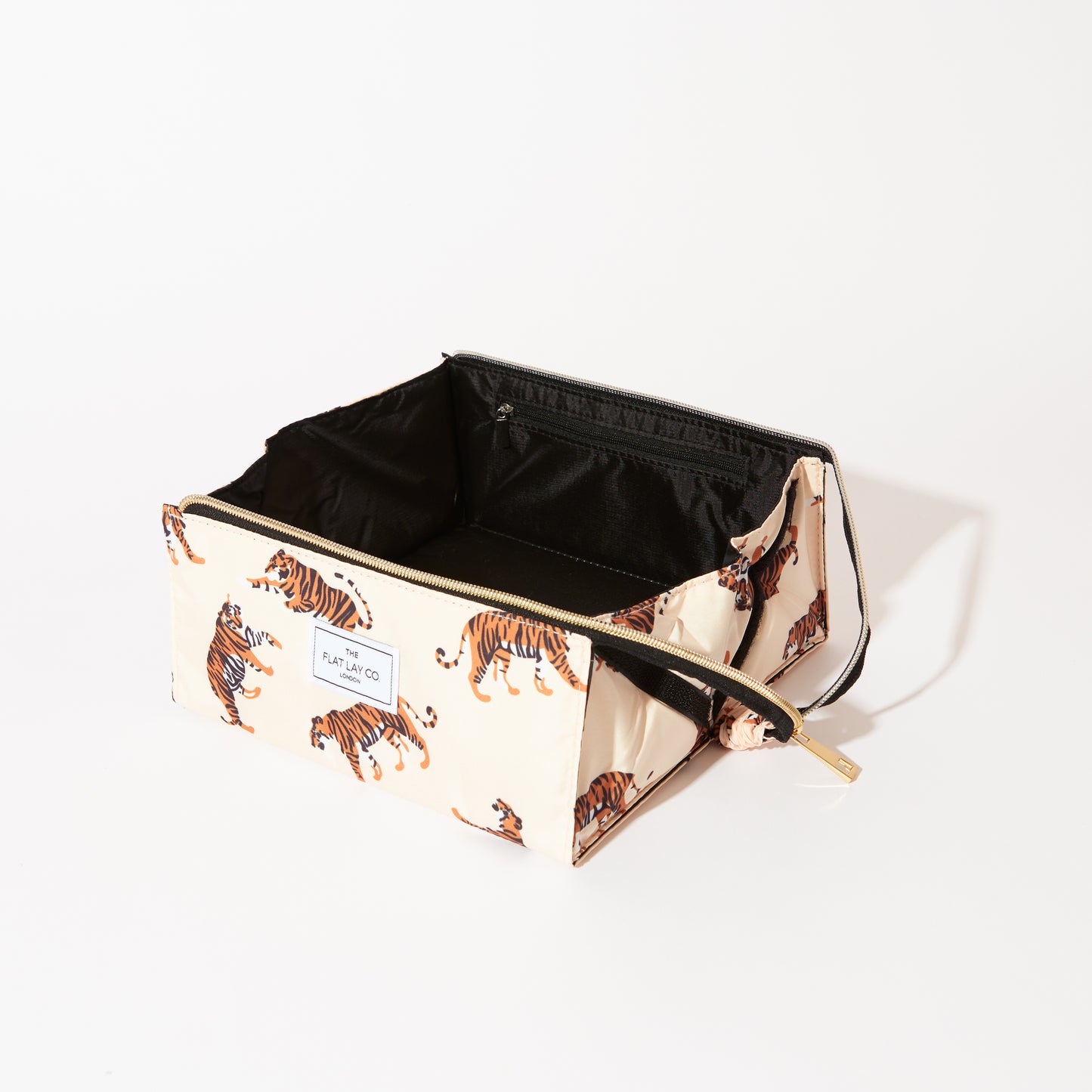 Tigers Open Flat Makeup Box Bag and Tray
