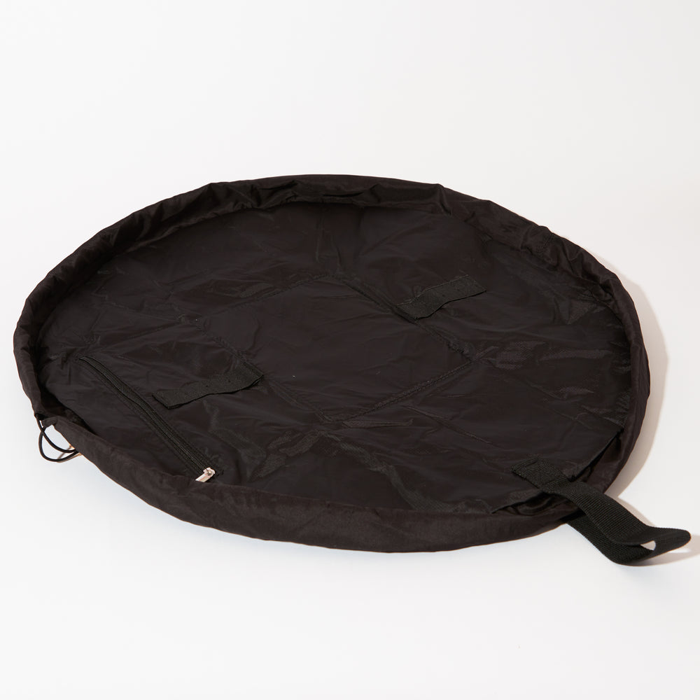Drawstring Flat Lay Makeup Bag - Classic Black
