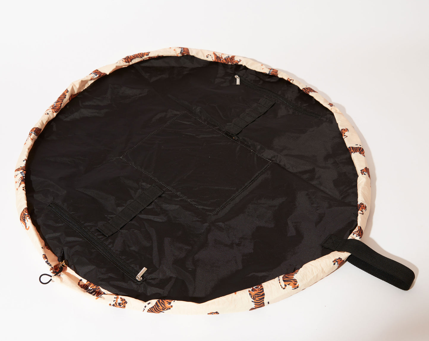 The Flat Lay Co. XXL Drawstring Makeup Bag In Beige Tigers