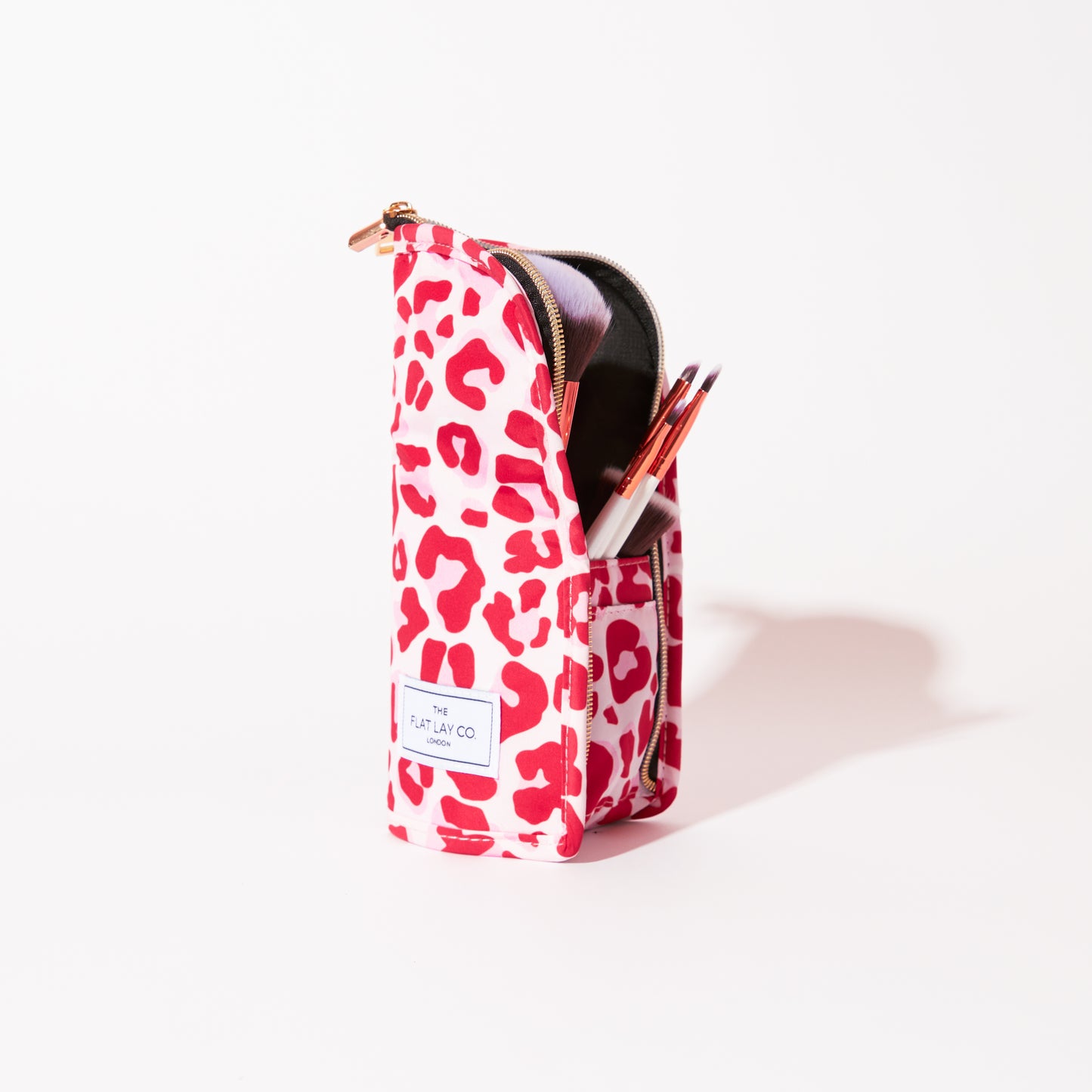 Pink Leopard Standing Brush Case and Pot