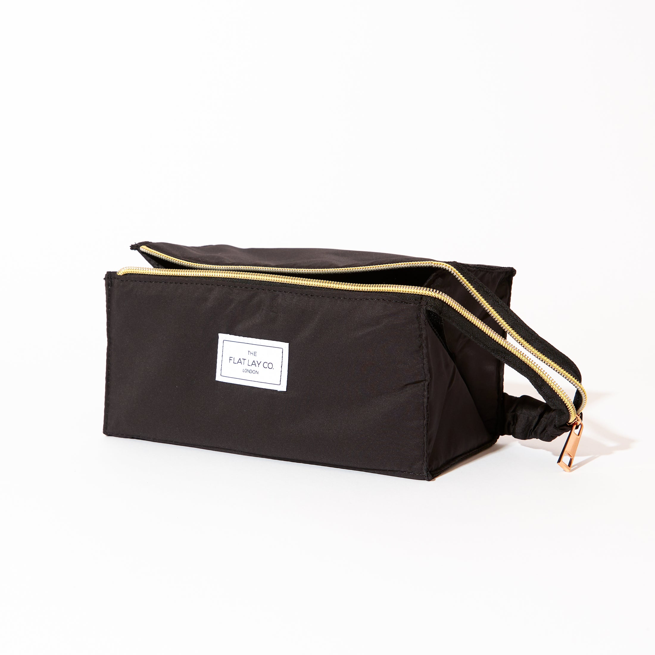 Classic Black Open Flat Makeup Box Bag and Tray – The Flat Lay Co.