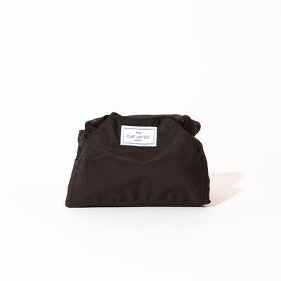 Drawstring Flat Lay Makeup Bag - Classic Black