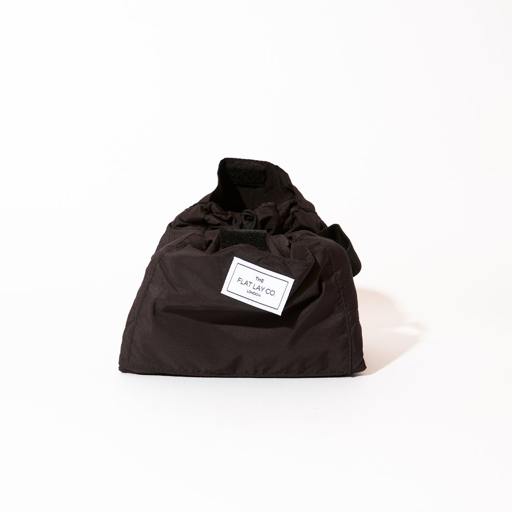 Drawstring Flat Lay Makeup Bag - Classic Black