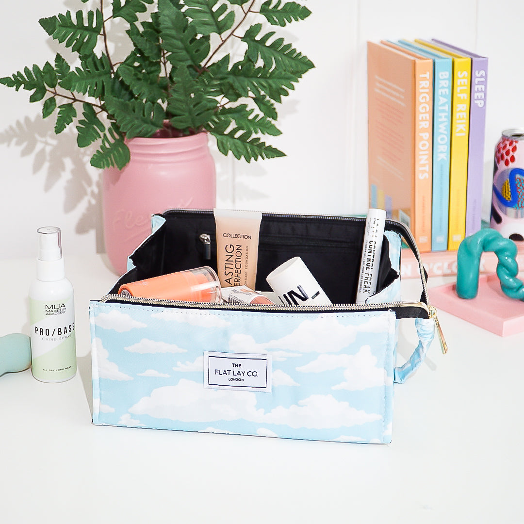 Cloudy Open Flat Makeup Box Bag and Tray – The Flat Lay Co.