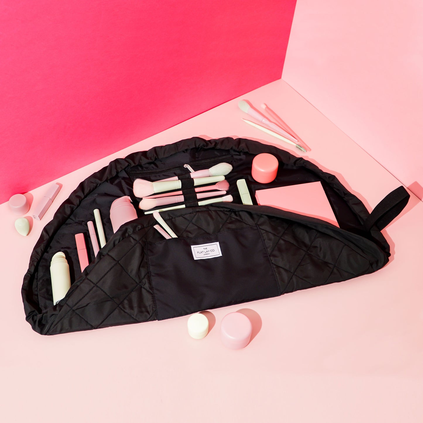 XXL Drawstring Makeup Bag in Classic Black