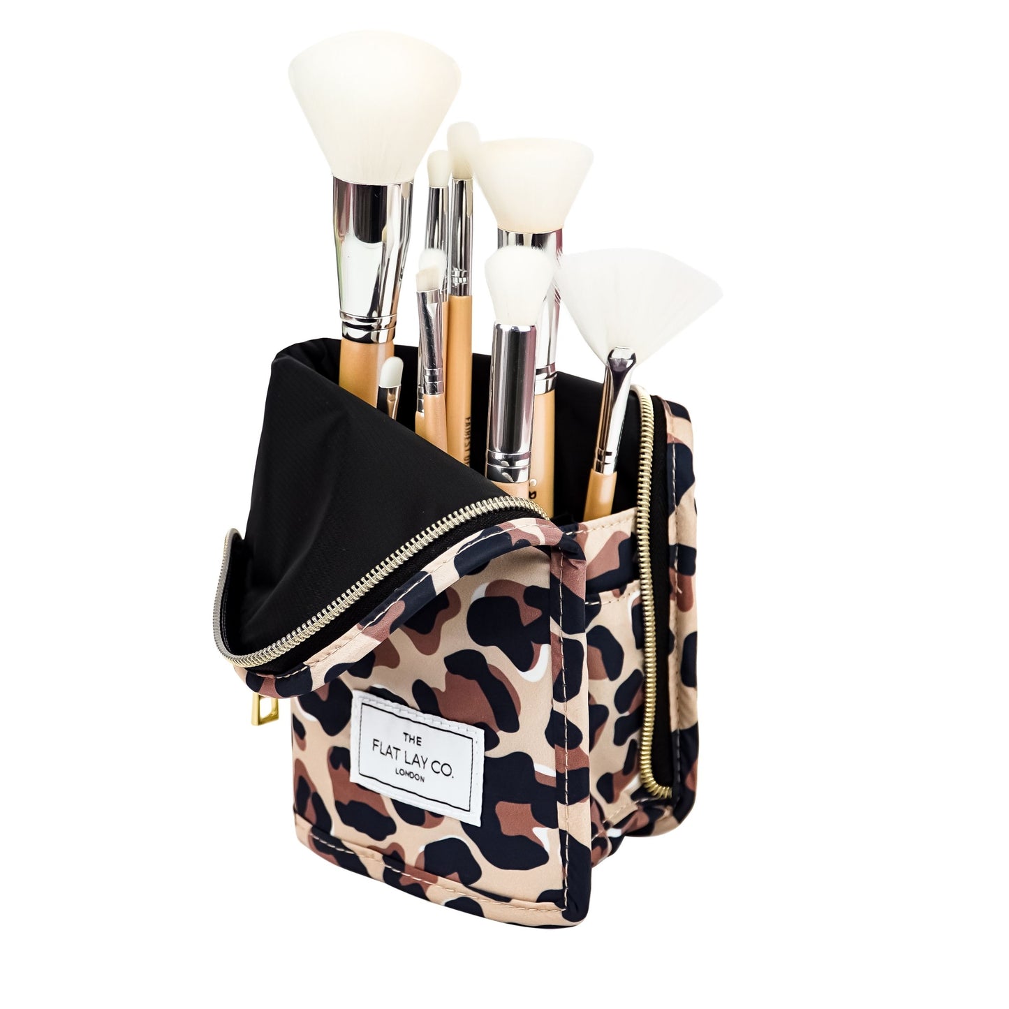 XXL Standing Makeup Brush Case in Leopard Print