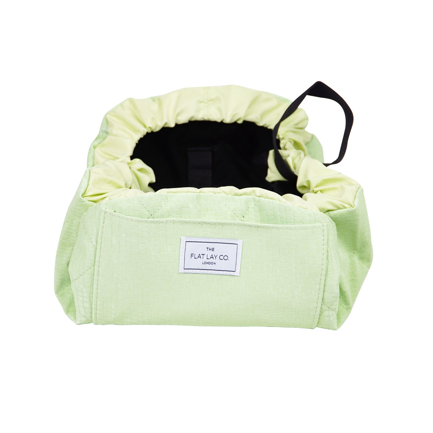 Green Croc Full Size Flat Lay Makeup Bag