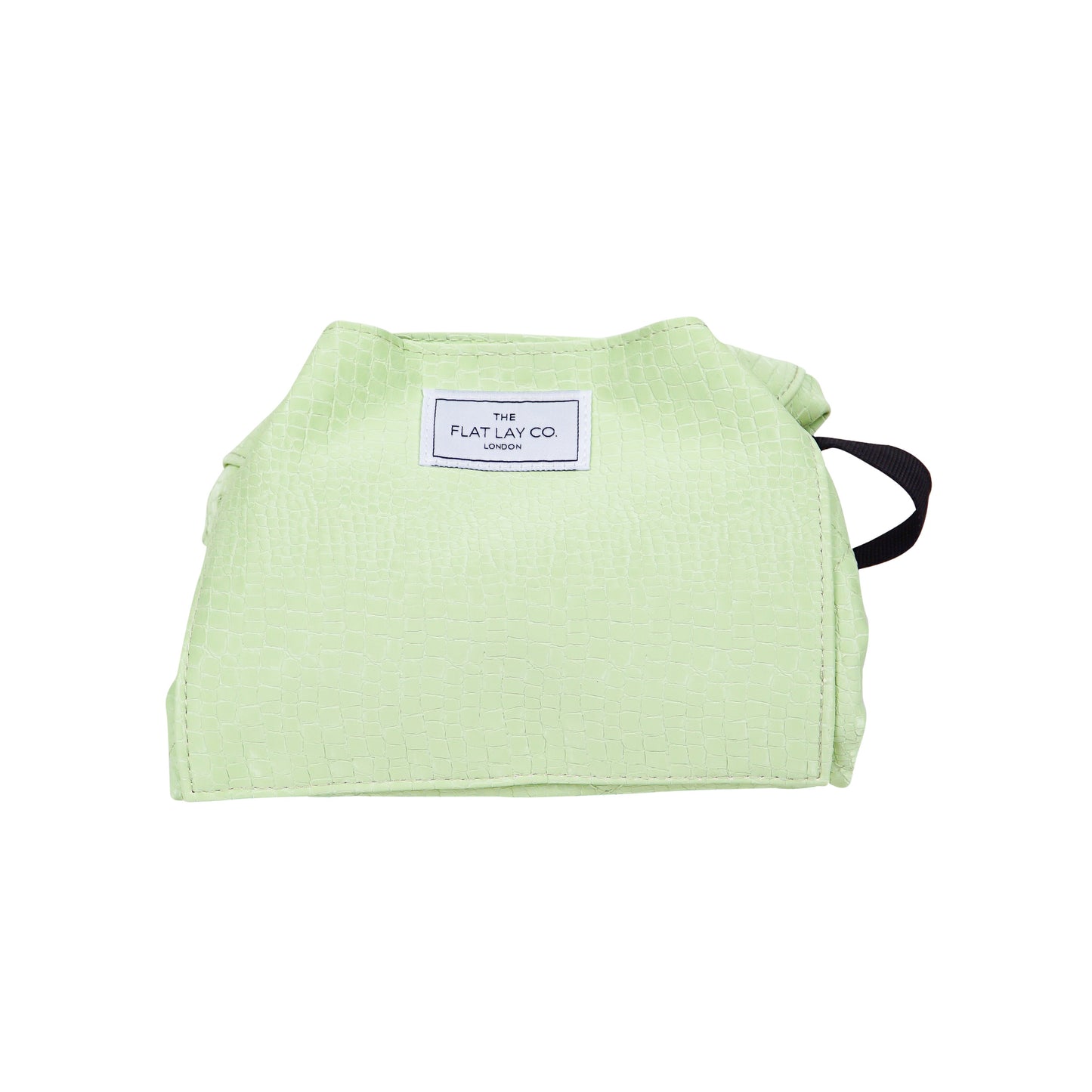 Green Croc Full Size Flat Lay Makeup Bag