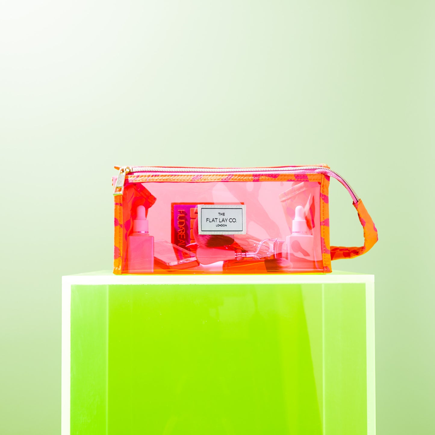 Jelly Open Flat Box Bag in Orange Squiggle
