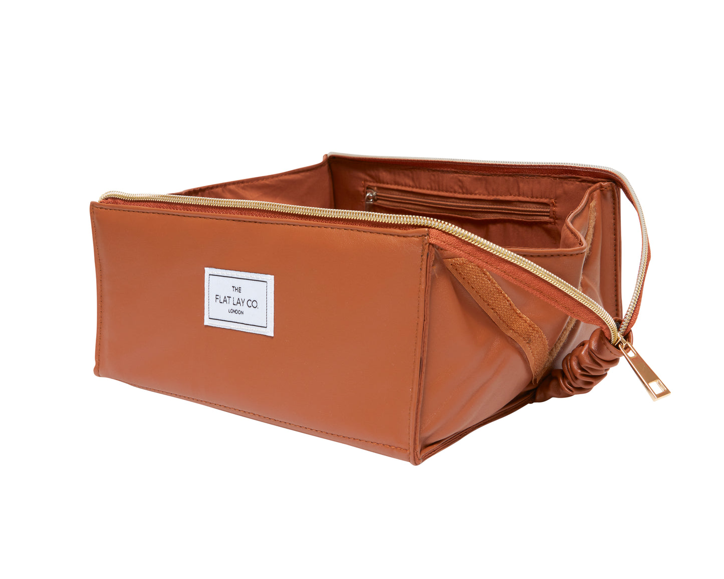 Monochrome Tan Leather Open Flat Box Bag