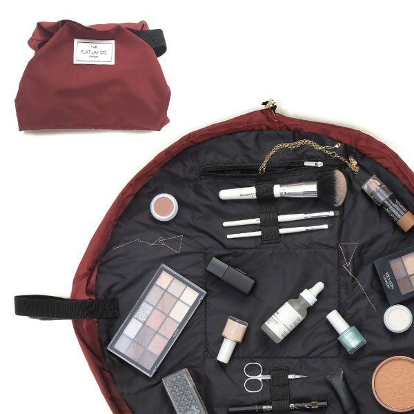 Berry  Full Size Flat Lay Makeup Bag