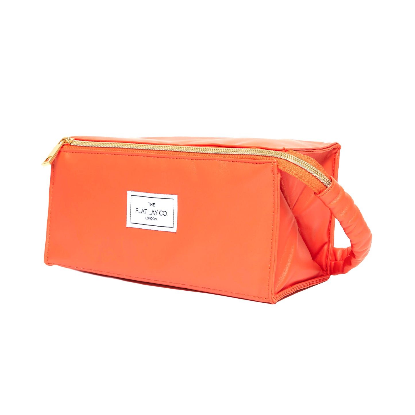 Monochrome Orange Leather Open Flat Box Bag