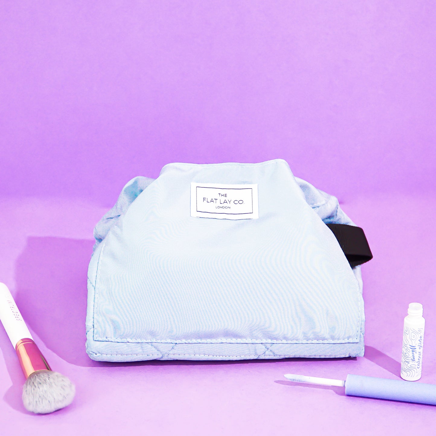 Drawstring Flat Lay Makeup Bag - Haze Blue