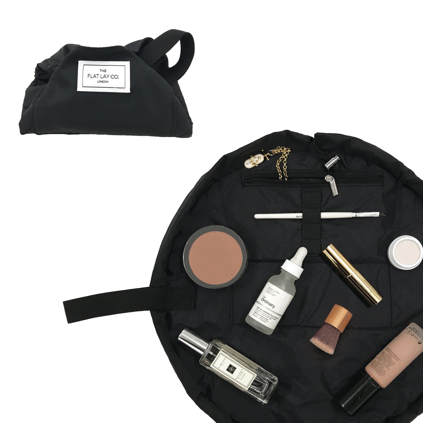Mini Open Flat Makeup Bag Classic Black 🇺🇸